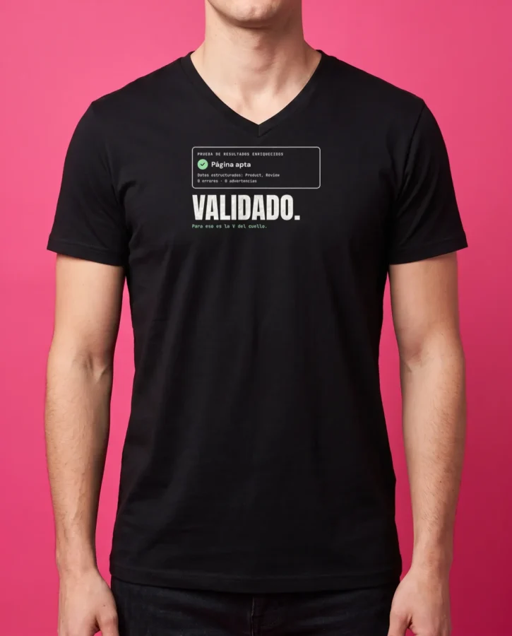 V de validado – Textil adulto