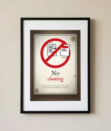No cloaking – Posters