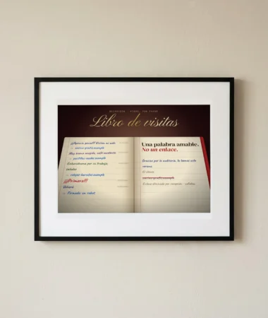Libro de visitas, una palabra amable y no un enlace – Pósters