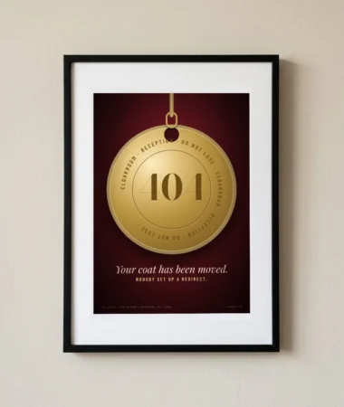 Cloakroom, token No. 404 – Posters
