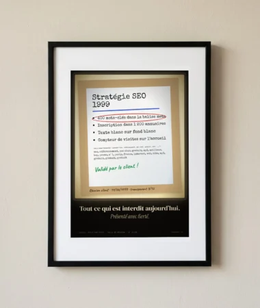 Stratégie SEO 1999, sur transparent – Posters