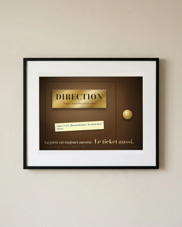 Direction, frappez avant d’ouvrir un ticket – Posters
