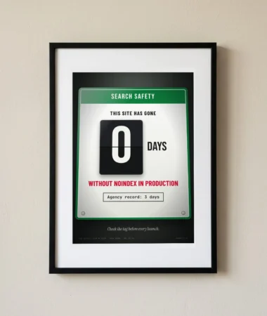 Days without noindex in production – Posters