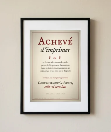 Achevé d’imprimer – Posters