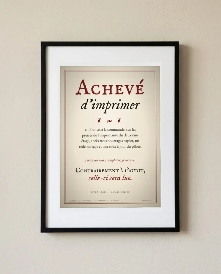 Achevé d’imprimer – Posters