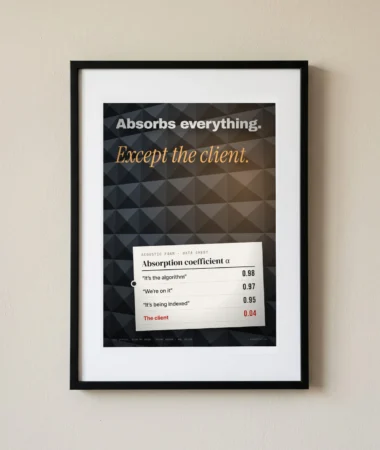Acoustic foam: absorbs everything but the client – Posters