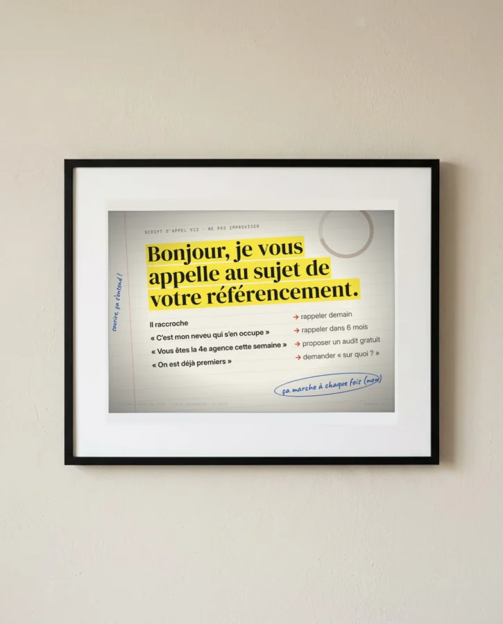 Script d’appel : au sujet de votre référencement – Posters