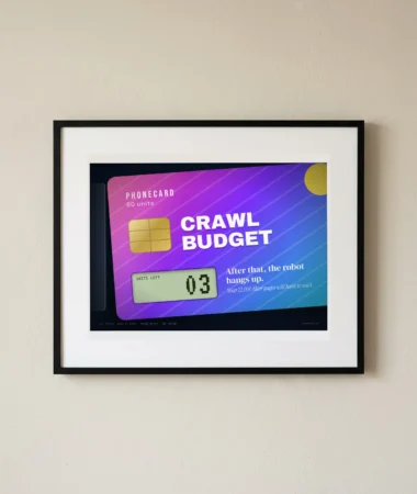 Crawl budget phonecard, 3 units left – Posters