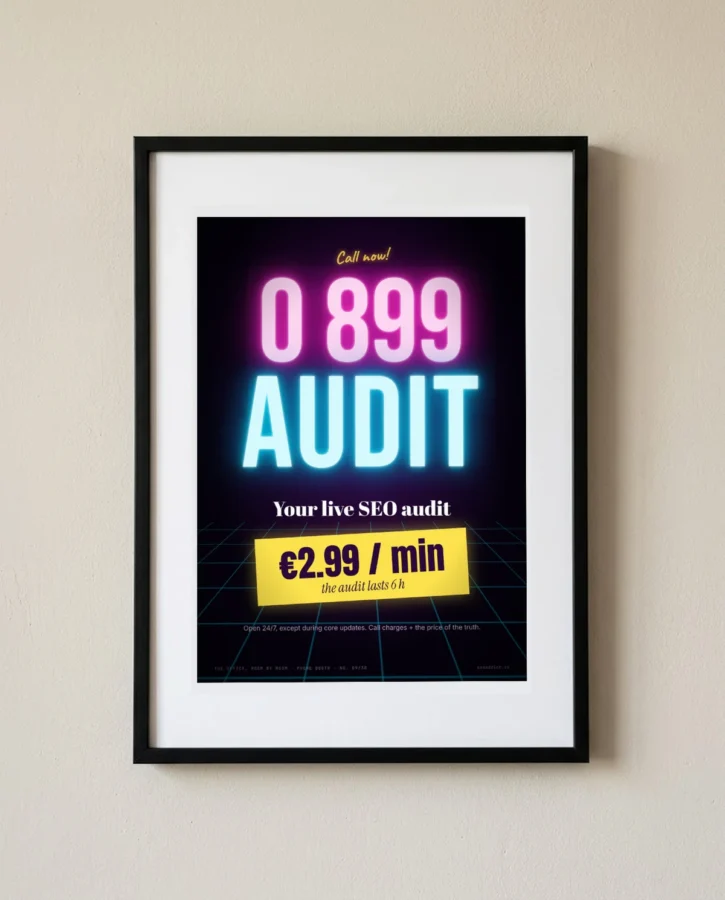 0 899 AUDIT, your SEO audit by phone – Posters