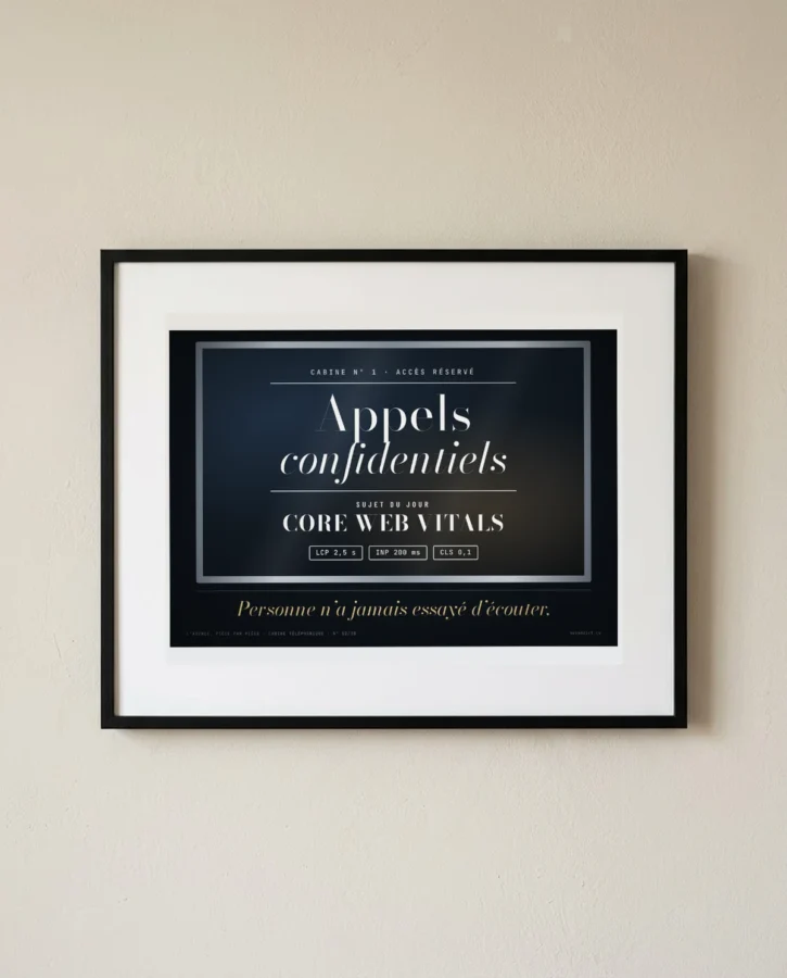 Appels confidentiels : Core Web Vitals – Posters