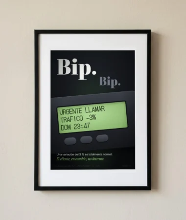 Bip: tráfico −3 %, domingo 23:47 – Pósters