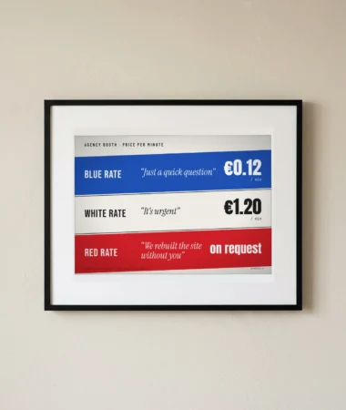 The booth’s price list – Posters