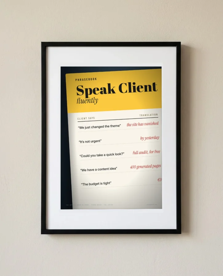 Phrasebook: speaking client – Posters