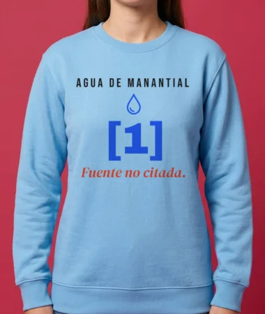 Agua de manantial, fuente no citada – Textil adulto