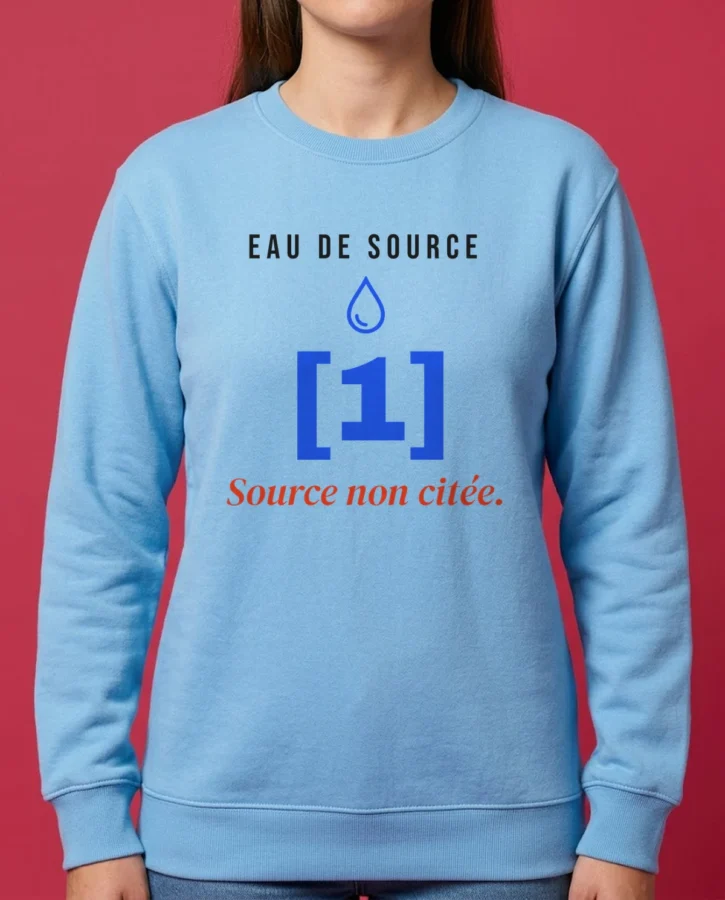 Eau de source, non citée – Textile adulte
