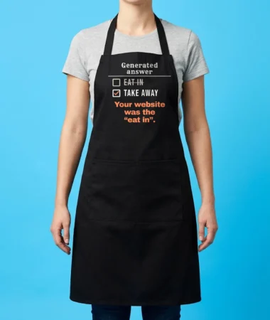 Eat in or take away? Take away – Caps, bucket hats, fanny packs and aprons