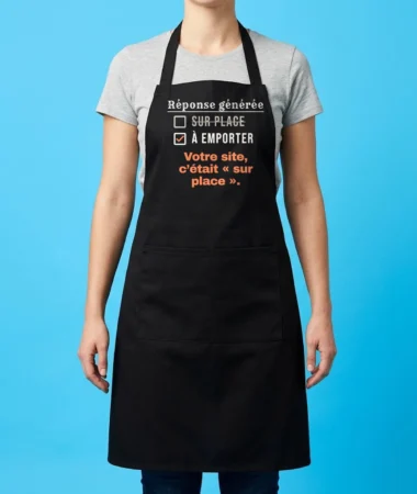 Sur place ou à emporter ? À emporter – Casquettes, bobs, bananes et tabliers
