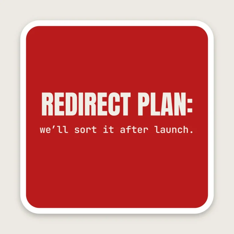 Sticky note: redirect plan – Stickers