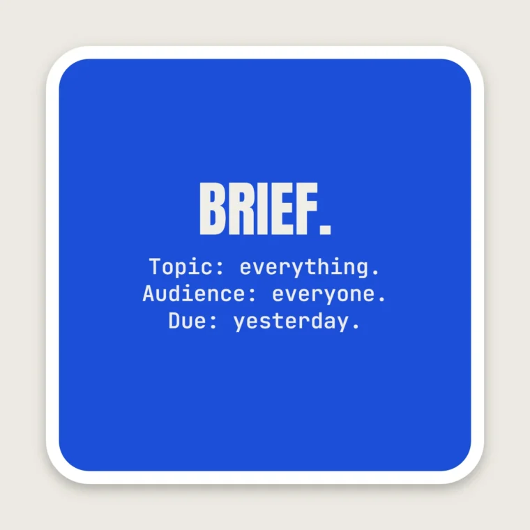 Complete brief – Stickers