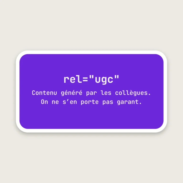Frigo en rel=ugc – Stickers