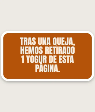 Un yogur retirado tras una queja – Pegatinas