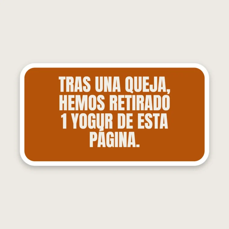 Un yogur retirado tras una queja – Pegatinas