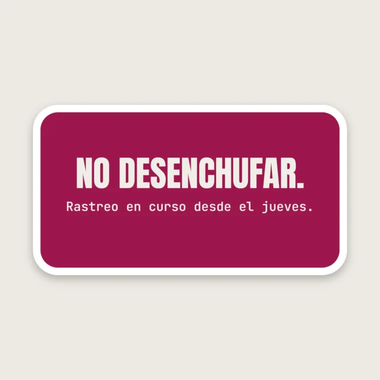 Rastreo en curso – Pegatinas