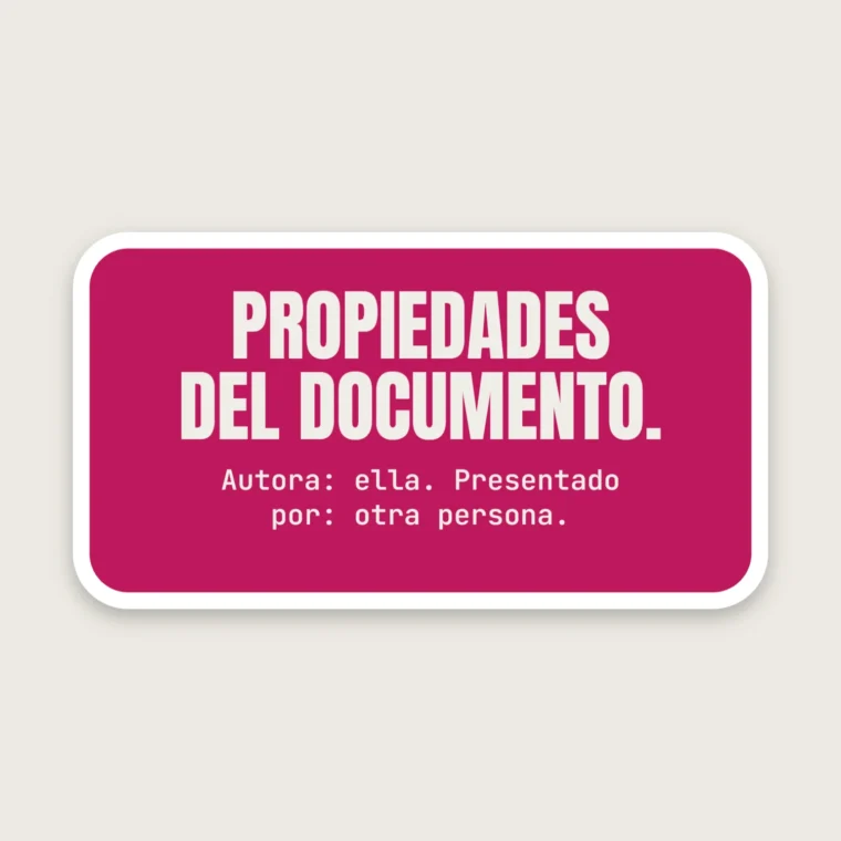 Propiedades del documento – Pegatinas