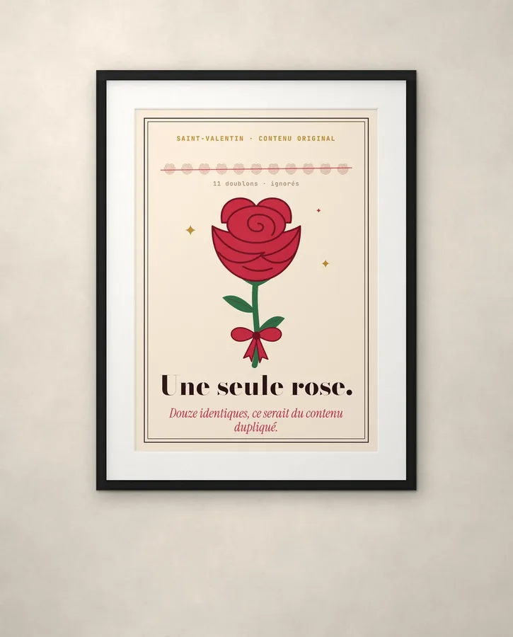 Une seule rose, aucun contenu dupliqué – Posters