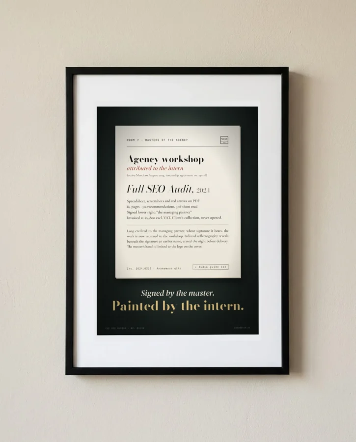 Agency workshop, attributed to the intern – Posters