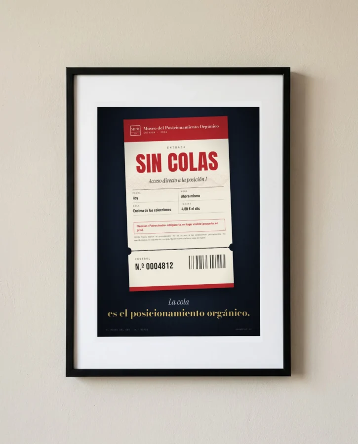 Entrada sin colas, posición 1 – Pósters