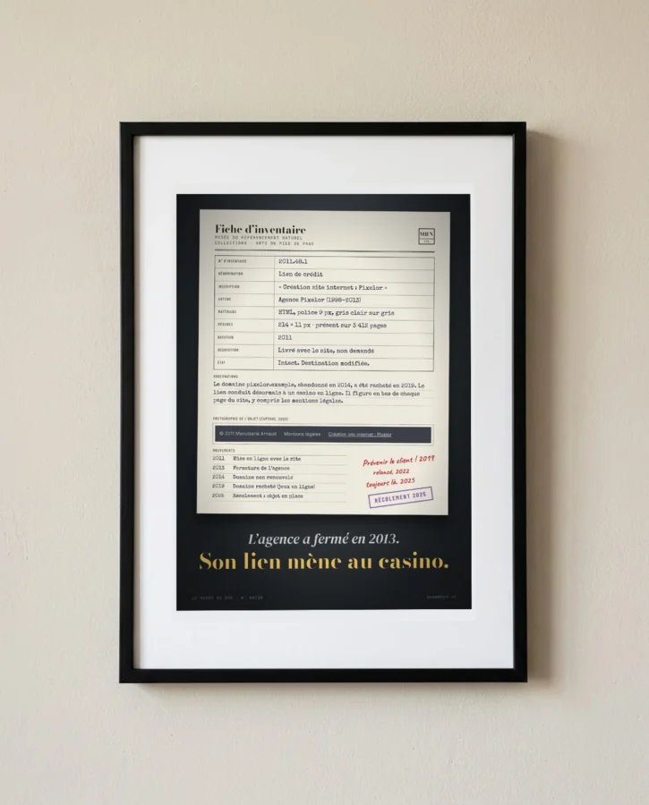 Fiche d’inventaire : lien de pied de page – Posters