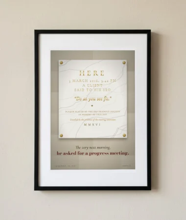 Commemorative plaque: “Do as you see fit” – Posters