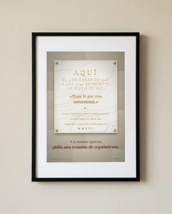 Placa conmemorativa: «Haga lo que crea conveniente» – Pósters
