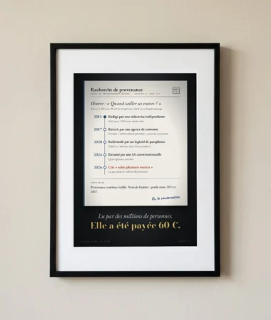 Provenance d’un article, de la rédactrice à l’IA – Posters