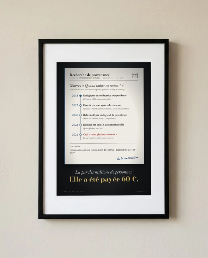 Provenance d’un article, de la rédactrice à l’IA – Posters
