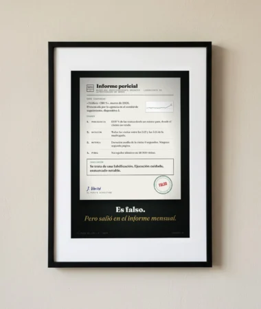 Informe pericial: este tráfico es falso – Pósters