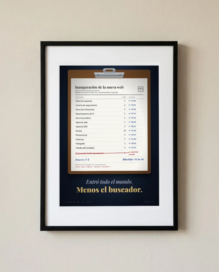 Lista de recepción de la inauguración de la nueva web – Pósters