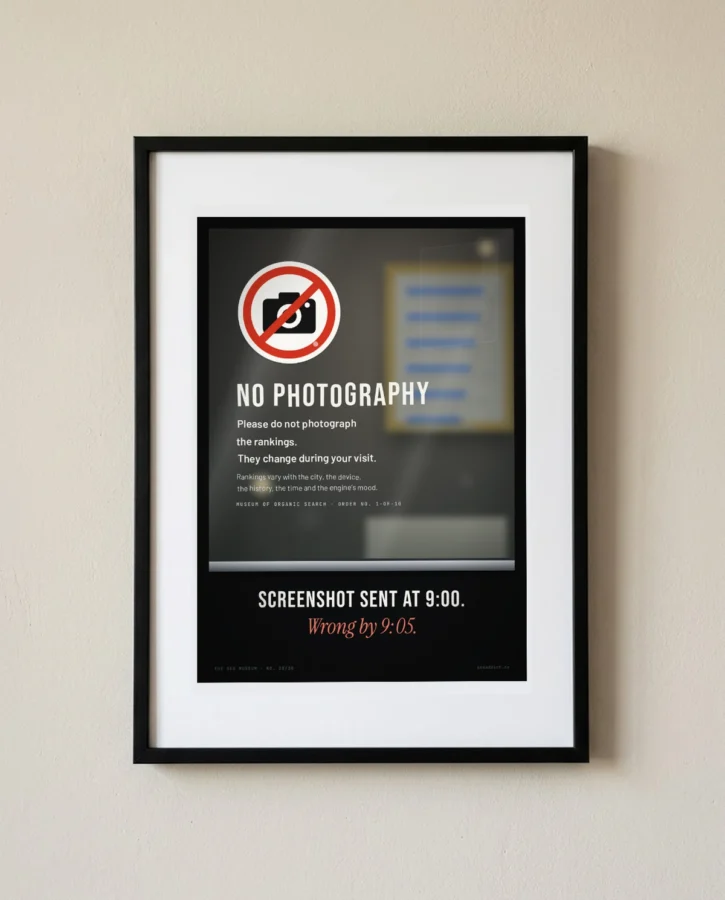 No photographs of the rankings – Posters