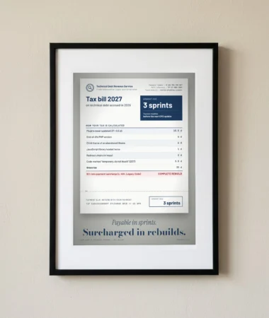 Technical debt tax bill – Posters