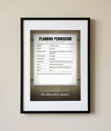 Planning permission for the redesign – Posters