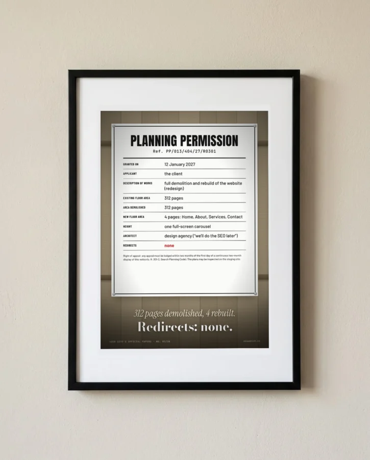 Planning permission for the redesign – Posters