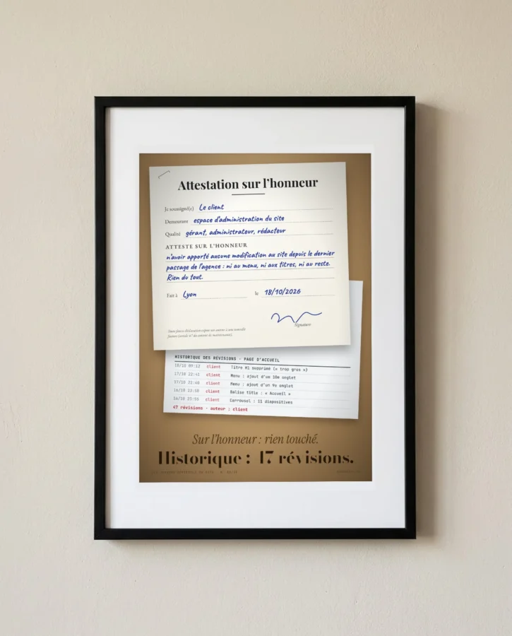 Attestation sur l’honneur du client – Posters