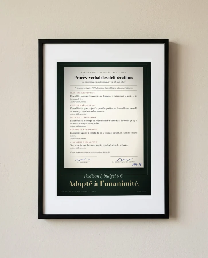 Procès-verbal de l’assemblée générale – Posters