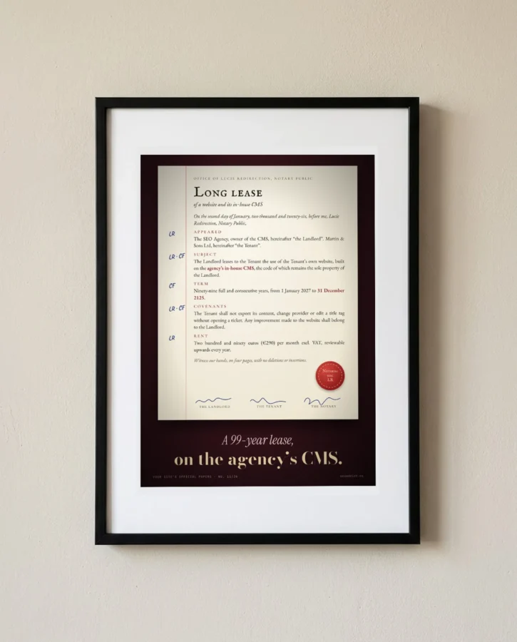 A 99-year lease on the agency’s CMS – Posters