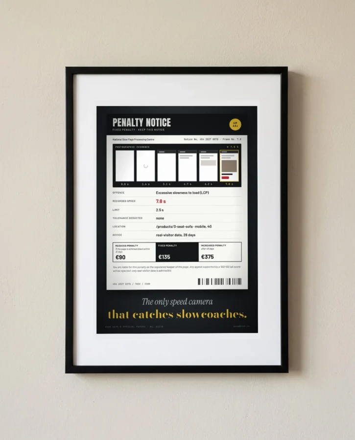 Penalty notice for slowness – Posters