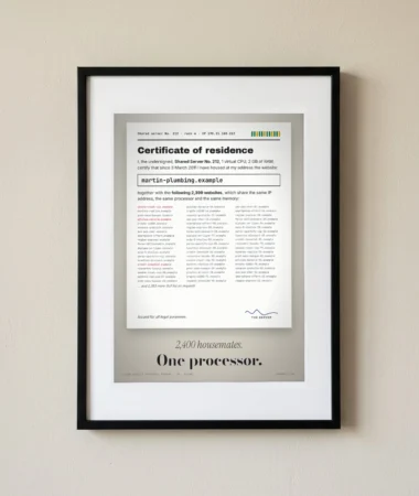 Shared hosting residence certificate – Posters