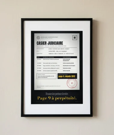 Casier judiciaire du domaine – Posters