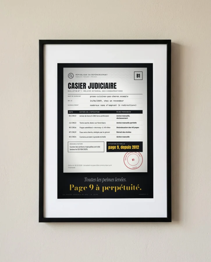 Casier judiciaire du domaine – Posters
