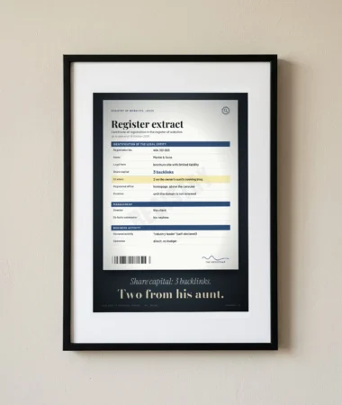 The website’s company register extract – Posters
